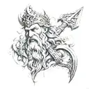 poseidon trident tattoo design idea