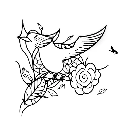 Bird eatchin free birds tattoo design idea