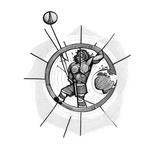 Atlas carrying the world on his shoulders tattoo design idea