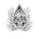 Scary tree tattoo design idea