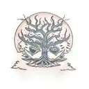 Scary tree tattoo design idea