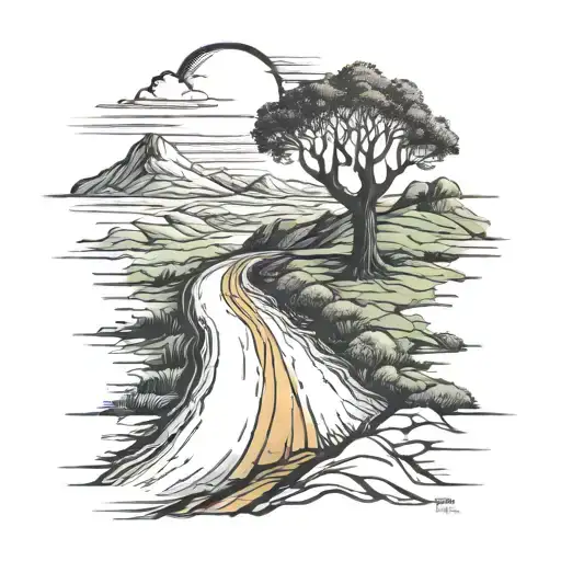 Road Not Taken tattoo design idea