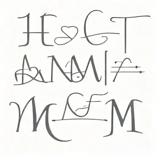 letters: H,A,M,A. first letters of my family memebrs names, create original tattoo with dee per meaning tattoo design idea