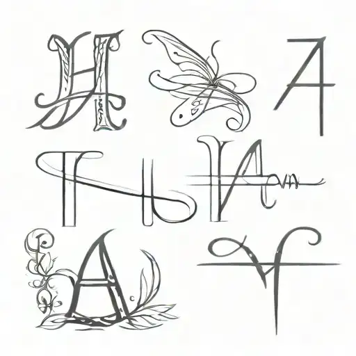 letters: H,A,M,A. first letters of my family memebrs names, create original tattoo with dee per meaning tattoo design idea