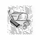 cap, cigarette, coffee tattoo design idea