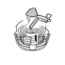 cap, cigarette, coffee tattoo design idea