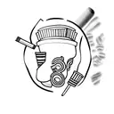 cap, cigarette, coffee tattoo design idea