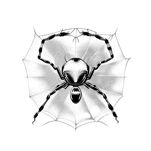 Spider heart cyber tattoo design idea