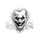 the joker silhouette  tattoo design idea