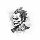 the joker silhouette  tattoo design idea