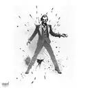 the joker silhouette  tattoo design idea