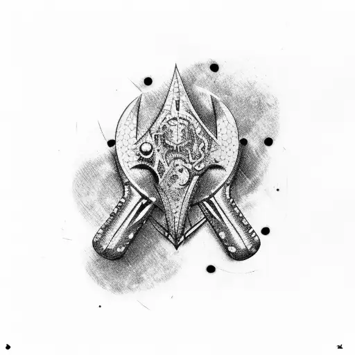 hammer and pick tattoo design idea