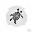 Hawaiian plumeria sea turtle tattoo design idea