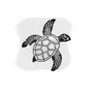 Hawaiian plumeria sea turtle tattoo design idea