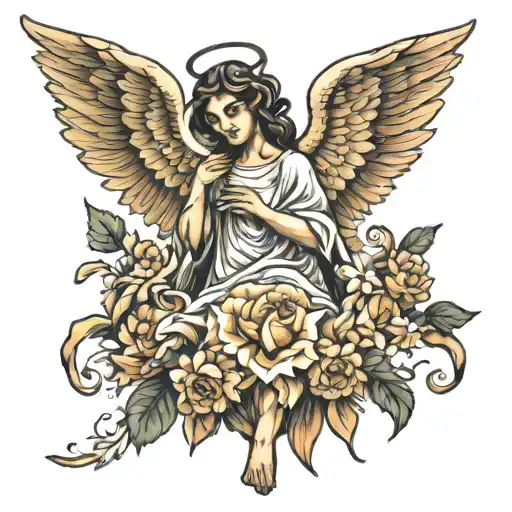 biblical accurate angel tattoo design idea