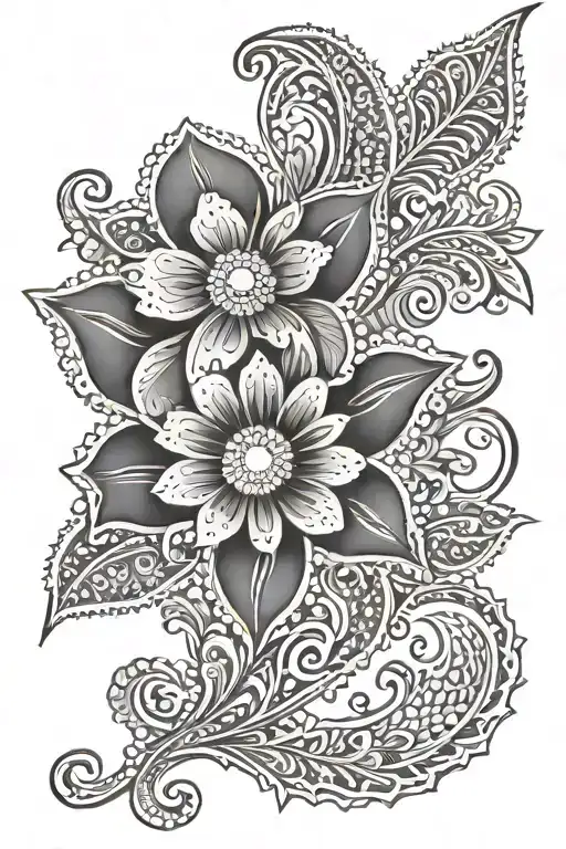 paisley flower tattoo tattoo design idea