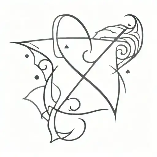 Gemini & Pisces symbol tattoo design idea