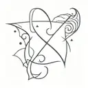 Gemini & Pisces symbol tattoo design idea