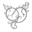 Gemini & Pisces symbol tattoo design idea