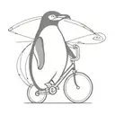 penguin riding a bicycle tattoo design idea