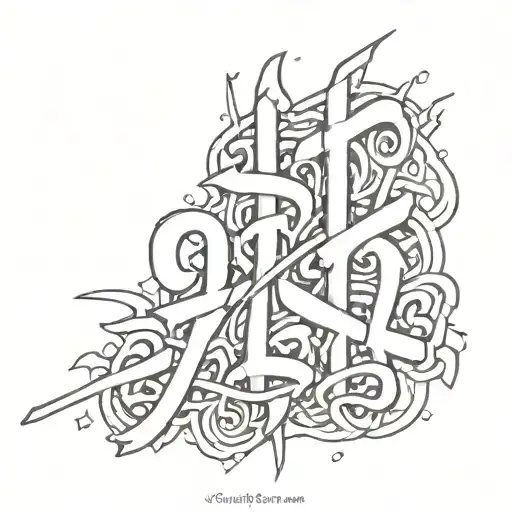 A tattoo of the word '兄弟' in a graffiti style font tattoo design idea