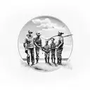 fishing. hunting. family. dad memorial.  religion. military.  tattoo design idea