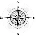 A compass rose surrounded by intricate map details tattoo design idea