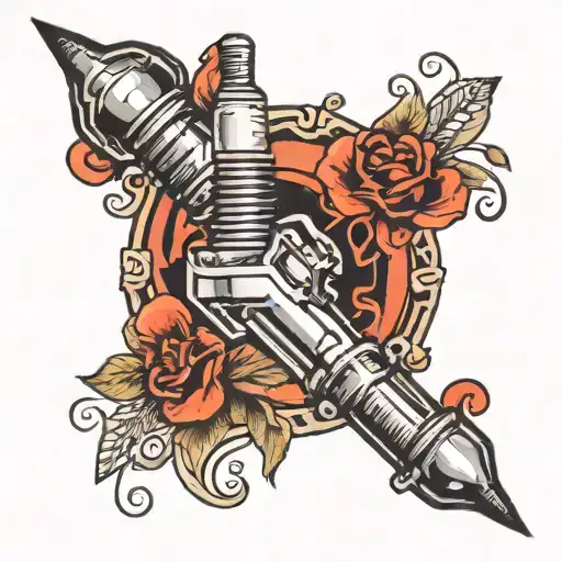 spark plug tattoo design idea