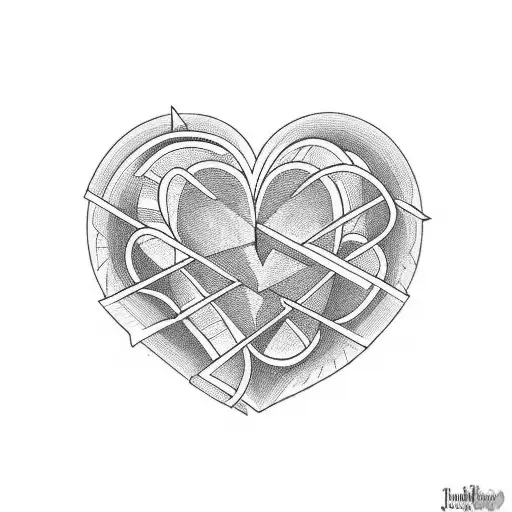 heart with dates tattoo design idea