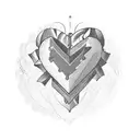 heart with dates tattoo design idea