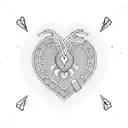 heart with dates tattoo design idea