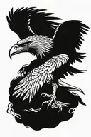 eagle sitting sideways samurai tattoo design idea