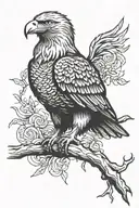 eagle sitting sideways blue bonets   tattoo design idea