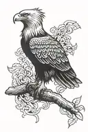 eagle sitting sideways blue bonets   tattoo design idea