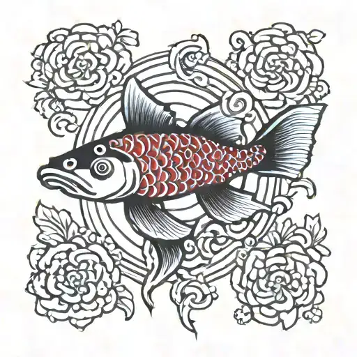 pez koi  tattoo design idea