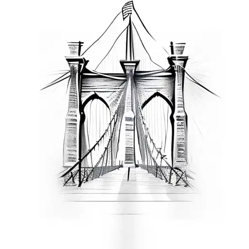 Brooklyn Bridge st louis arch fleur de lis tattoo design idea
