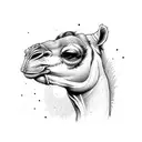 one line camel tattoo design idea