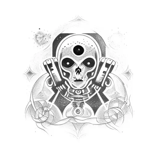 space + hp lovecraft tattoo design idea