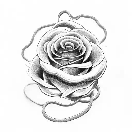snake wrapped around rose tattoo design idea
