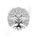 Tree of Life half death tattoo design idea