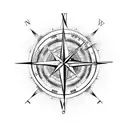 compass clock and arrows tattoo design idea