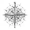 compass clock and arrows tattoo design idea