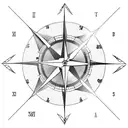 part compass clock and globe with arrow through tattoo design idea
