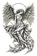 angel falling tattoo design idea