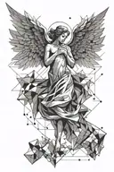 angel falling tattoo design idea