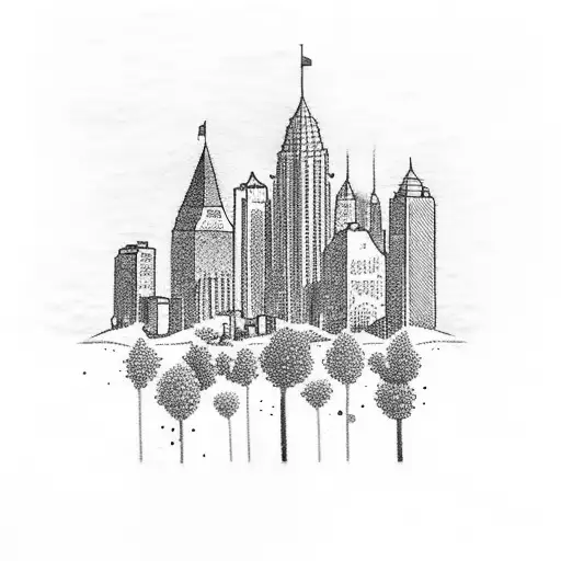Little Rock skyline tattoo design idea