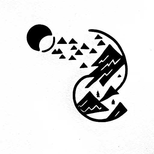 sun riding snowboard tattoo design idea