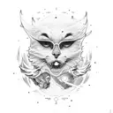 sun riding snowboard tattoo design idea