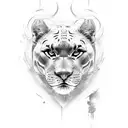 panther roaring side face tattoo design idea