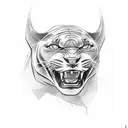 panther roaring side face tattoo design idea